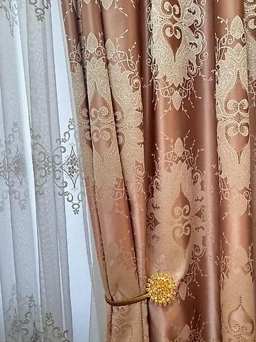 satin parça: Yalnizlat qollar - Tərkib: qalın dekorativ pərdə və incə tül - — 1