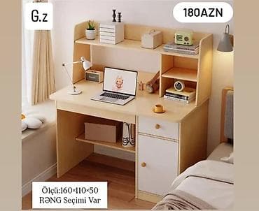 nerdivan modelleri: - Yazı/Masa dəsti – üst rəfli, çoxfunksiyalı model - Qiymət: 180 AZN — 1