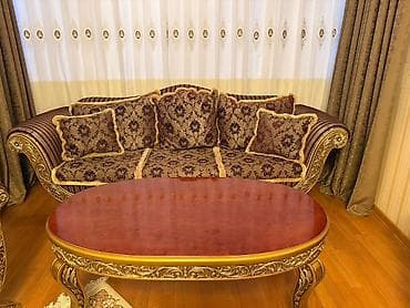 İşlənmiş, Klassik divan, 2 kreslo, Divan, Bazasız, Açılmayan