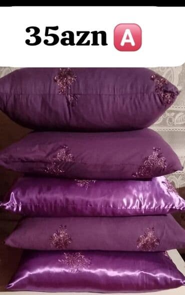 ucuz breket: - Qırmızı atlas yastıq dəsti: Parlaq atlas parçadan, düzbucaqlı forma — 4