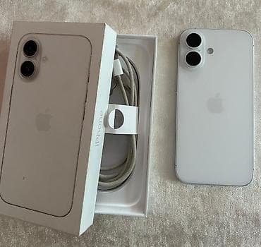 IPhone 16, 128 ГБ, White Titanium, Беспроводная зарядка, Отпечаток пальца, Face ID at lalafo.az IPhone 16, 128 ГБ, White Titanium, Беспроводная зарядка, Отпечаток пальца, Face ID