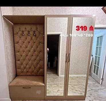 avropa qapi: Yeni, 2 qapılı, Güzgülü, Bej, Digər material, Açılan, Düz dolab — 1
