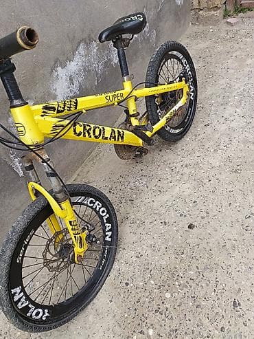 crolan: Uşaq/yeniyetmə velosipedi – Crolan Super - Rəng: sarı, qara loqotip — 3
