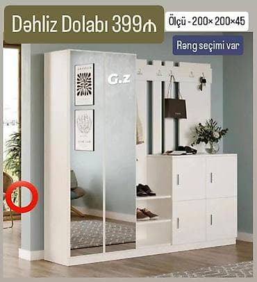 Dəhliz dolabı – rəng seçimi var. Ölçü: 200 × 200 × 45 sm - İki iri
