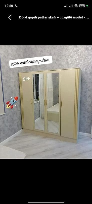 Yeni, 4 qapılı, Güzgülü, Bej, Açılan, Düz dolab lalafo.az -da Yeni, 4 qapılı, Güzgülü, Bej, Açılan, Düz dolab