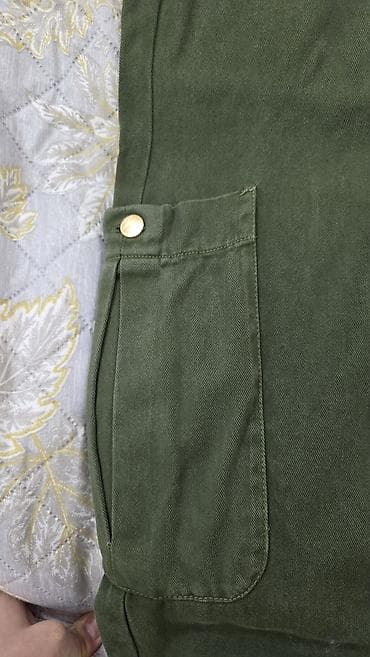 Мужская одежда: Комбат Мужские брюки, Zara, M, цвет - Зеленый — 4