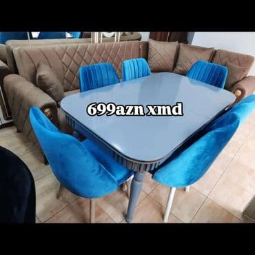 Qonaq otağı üçün, Açılmayan, Dördbucaq masa, 6 stul