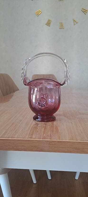 Bənövşəyi tonlarda şüşə dekor səbət - Material: yüksək keyfiyyətli