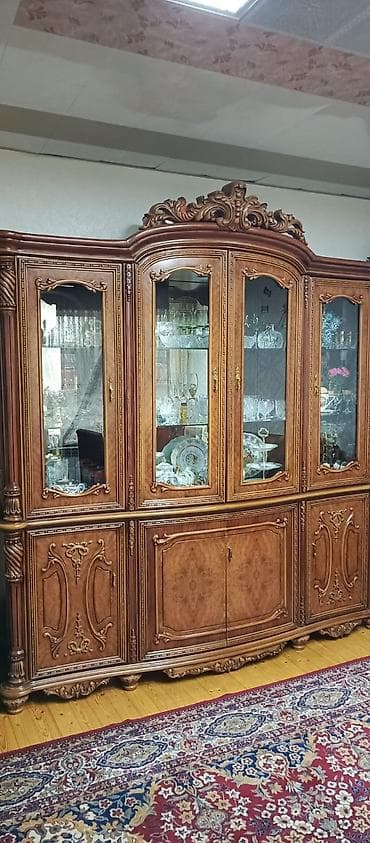 otaq qaplar: Klassik üslubda qonaq otağı üçün mebel dəsti - Material: təbii ağac — 1