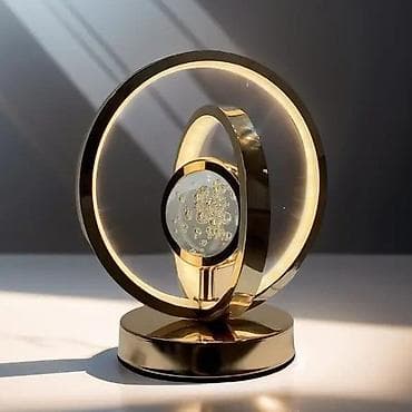 kabel komputer: Qızılı rəngdə LED masa lampası – dekorativ kristal kürəli - Dizayn — 2