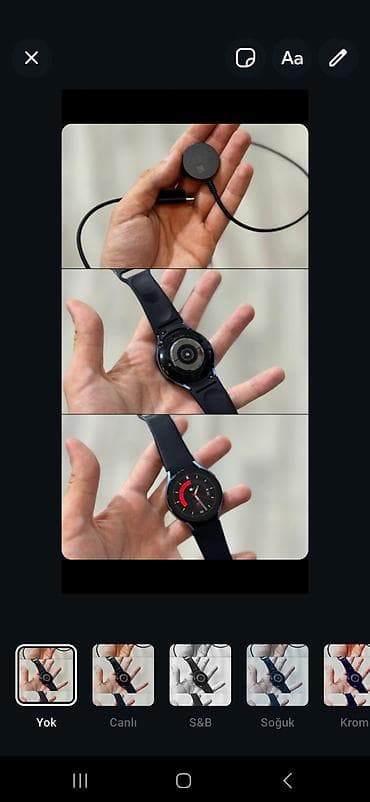 smart saatlar: Samsung Galaxy Watch (simsiz şarj cihazı ilə) Xüsusiyyətlər: - — 1