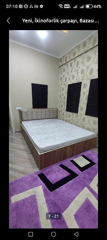 İkinəfərlik çarpayı, Bazalı, Matras ilə, Siyirməsiz — 8