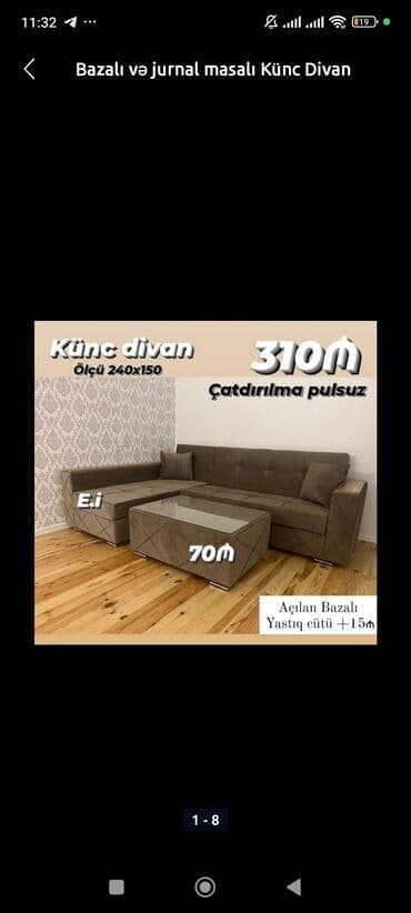 metbex divani: Künc divan, Yataq otağı üçün, Qonaq otağı üçün, Mətbəx üçün, Parça, Bazalı, Açılan, Kitab — 6