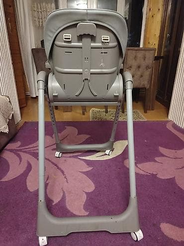 стул для кормления: Kidilo uşaq yemək stulu - Rəng: boz - Yumşaq, silinməsi asan dəri — 4