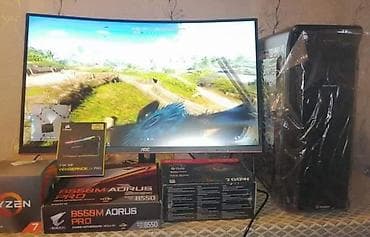 Masaüstü kompüterlər və iş stansiyaları: Monitor: 32” AOC Curved, 2K QHD, 165Hz, 1ms CPU: Ryzen 7 3700X (8 — 5