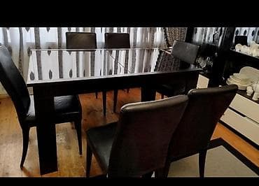 Qonaq otağı üçün, İşlənmiş, Açılan, Oval masa, 6 stul