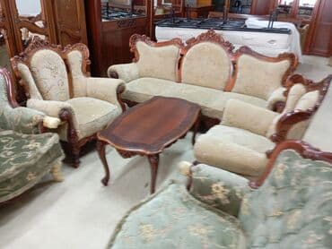 metbex desti: Klassik qonaq otağı dəsti - Tərkibi: 3 nəfərlik divan, 2 ədəd iri — 1