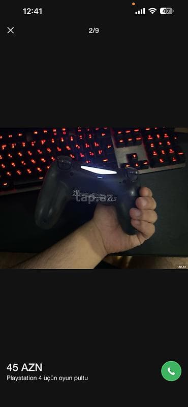 Видеоигры и приставки: PlayStation 4 üçün orijinal DualShock 4 oyun pultu - Rəng: qara - — 4