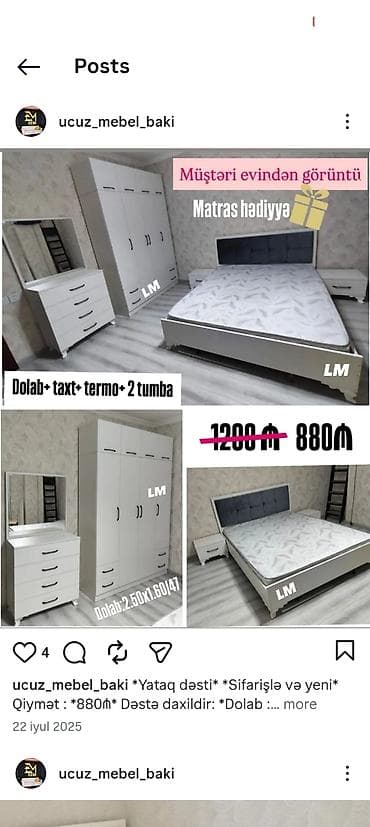 mini dolab: İkinəfərlik çarpayı, Dolab — 1