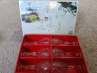 Təmir və tikinti: Qədəhlər, rəng - Ağ, Şüşə, 6 ədədli dəst — 2