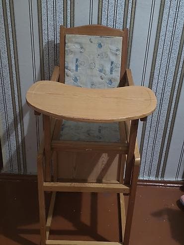uşaq yemək stulu: Taxta uşaq yemək stulu - Material: təbii ağac karkas, laklı taxta — 5