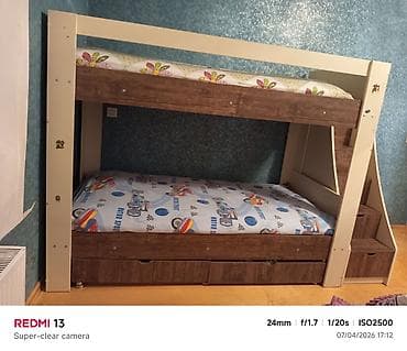 ucuz qiymete kohne mebel satiram: Oğlan və qız üçün, Çarpayı, Matrassız, Siyirməli, MDF — 2