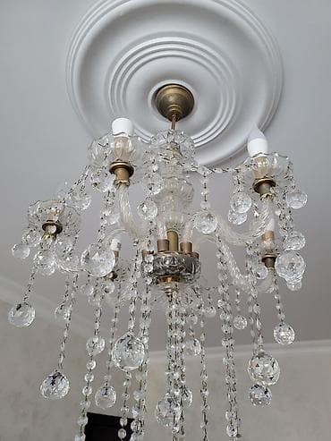 asma tavan: Çılçıraq, 6 lampa, Xrustal — 1