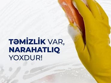 ev temizleyirem: Salam.2 nefer Ana bala ev,ofis, obyekt təmizlik işine gedirik işimizi — 1