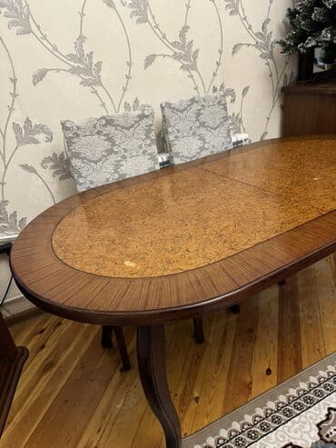 metbex stolu qiymetleri: Qonaq masası, İşlənmiş, Açılan, Taxta, Oval masa — 3