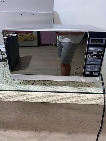 Mikrodalğalı soba Sharp, Ayrıca dayanan, Mikrodalğalar ilə, rəng - Gümüşü, Yeni