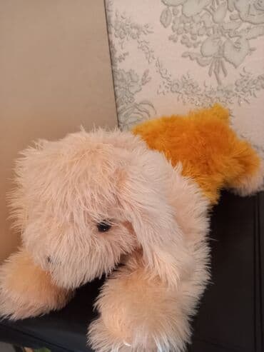 Xəzəl tüklü yumşaq oyuncaq – it balası - Model: uzanmış pozada it