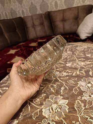 divan ortuk: Kəna (kristal üslublu) şüşə meyvə/gödək qab - Material: qalın, şəffaf — 4