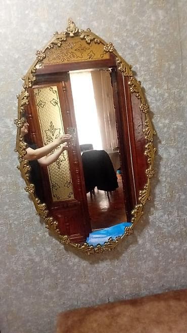 Güzgü Divar üçün, Oval, Dekorativ, Naxışlı