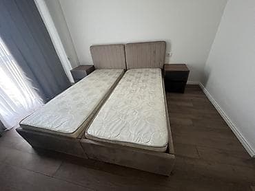 İki ədəd tək nəfərlik matrasa uyğun çift çərçivəli yataq dəsti -