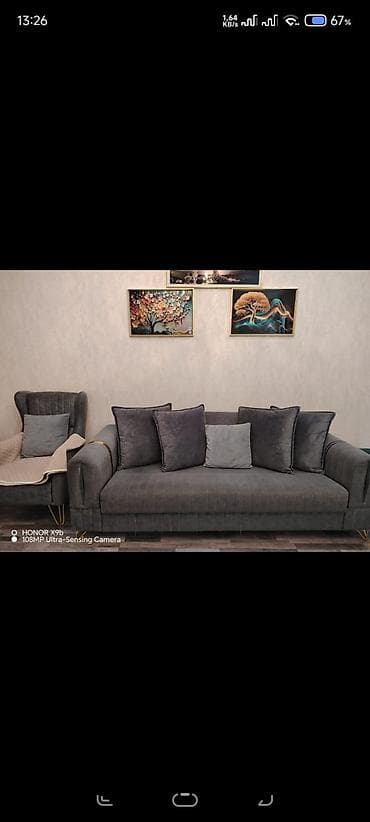 tv stend satilir: Divan 1 eded kreslo. 330azn. Qiymet sondur. Yaxsi veziyyetde ünvan — 1