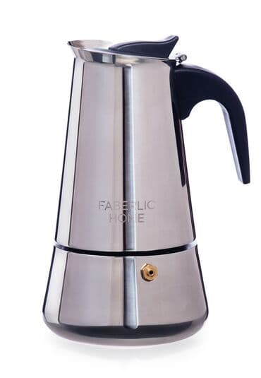 Заварочные чайники: Новый, цвет - Серый, Кофейник, Гейзерный, Нержавеющая сталь, 0,3 л, Россия — 1