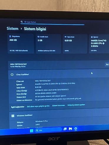 Elektronika: Masaüstü kompüter seti - Prosessor: Intel Core i5-2400, 3.10 GHz (4 — 2