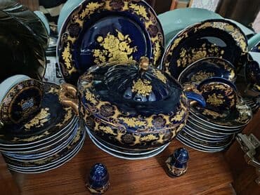 komili: Nahar dəsti, rəng - Göy, Farfor — 3