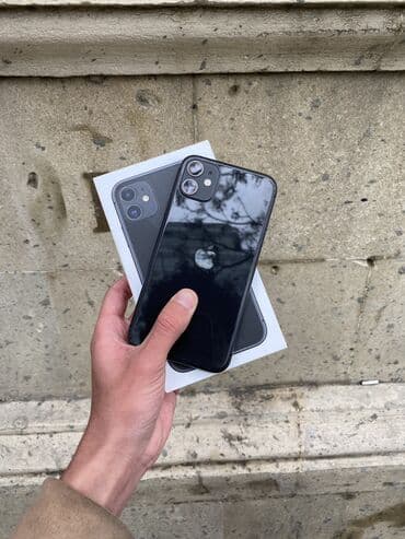 a54 kabro: IPhone 11, 64 GB, Qara, Zəmanət, Simsiz şarj, Face ID — 1
