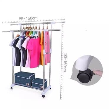 вешалка для брюк и рубашек напольная: Asılqan paltar uçun 2 ededli 65kq dozmlu. Qiymet#65Azn ✅Paslanmayan — 1