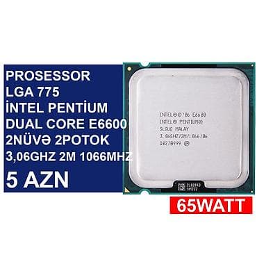 komputer prosesor: Prosessorlar “LGA 775 socket” ⭐LGA 775 İntel Dual Core E6600 3,06Ghz — 2