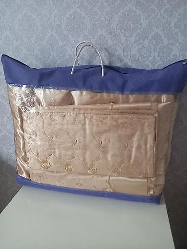 Örtüklər: Yataq üçün İşlənmiş rəng - Bej Yataq örtüyü, Ünvandan götürmə — 4