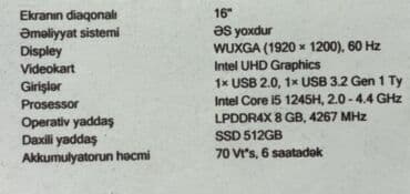 netbook ucuz: Huawei noutbuk - Brend: Huawei - Korpus: metalik boz rəng, zərif və — 4