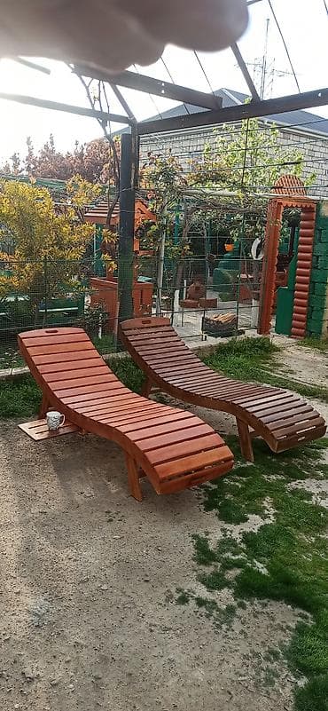 Bağ üçün taxta şezlonqlar yıgılır sifarişlə birbaşa sexdən (Lejankalar