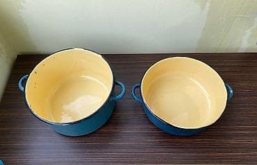 Emal Örtüklü Tökmə Qazan Dəsti (2 ədəd) Sovetindir. Anlayışı olan — 3