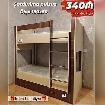 yatak matrasi: İki mərtəbə Çarpayı- 340 AZN💥 ✔️Rəng seçimi var ✔️ Şəhər içi — 2