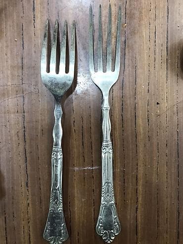 Столовые приборы: Antik gümüşü rəngli süfrə ləvazimatları dəsti. ( Qiymetde razılaşa — 6