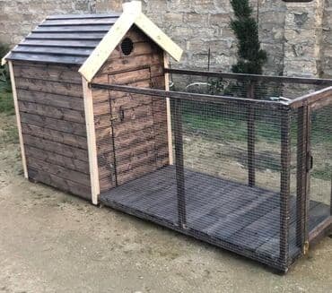 quş yuvası: Taxta it küpəsi və açıq volyer - Material: keyfiyyətli ağac və möhkəm — 2