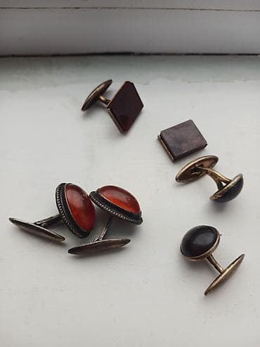 Qol saatları və aksesuarlar: Gűműş Zapenka Kişi köynəkləri üçün klassik zapinka dəsti. - 3 cüt — 1