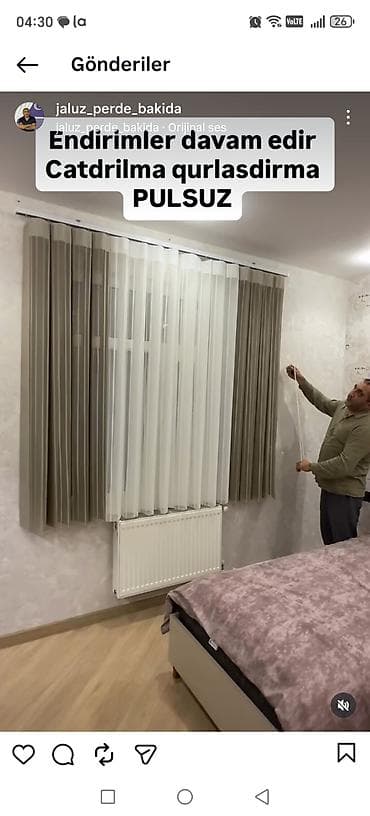 Şamlar: Jalüz və pərdə xidmətləri – ölçü, dizayn və quraşdırma - Düz və — 1